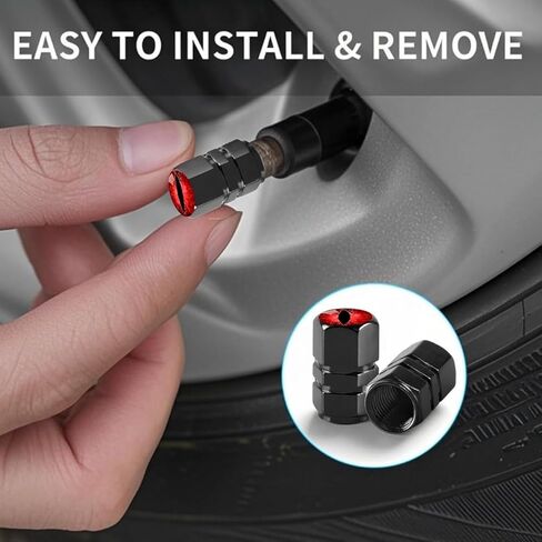 4pcs Universal Tire Valve Caps, Cat Eye Visual Design, Suitable for Cars, Motorcycles, Trucks, and Bicycles (Black) in Saudi Arabia