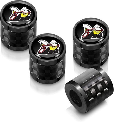 iPick Image for Dodge Scat-Pack in Black on Real Carbon Fiber Barrel Black Aluminum Tire Valve Stem Caps in Saudi Arabia