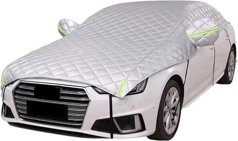 غطاء سيارة نصف هايل لسيارة جاكوار F-Type كوبيه 2013-2021، غطاء سيارة سميك مقاوم للماء في جميع الأحوال الجوية، حماية ضد الثلج، غطاء سيارة مقاوم للبرد، فضي in Saudi Arabia