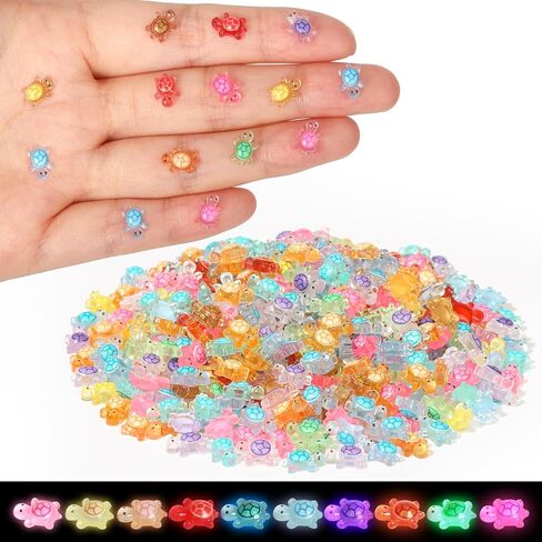 500 Pcs Luminous Mini Resin Turtles Tiny Turtles for Crafts Miniatures Mini Resin Animals Miniatures for Crafts Fairy Garden Dollhouse Micro Landscaping Decoration Style 1 in Saudi Arabia