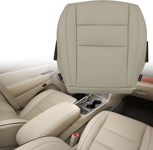 GXARTS Driver Side Bottom Microfiber Leather Seat Cover Tan ULXL or CJXL Compatible with Jeep Grand Cherokee 2011 2012 2013 2014 2015 2016 2017 2018 2019 2020 2021 Fit for Dodge Durango 2011-2018 in Saudi Arabia