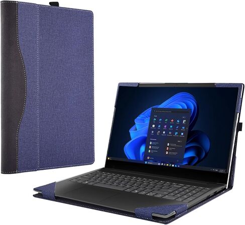 حافظة كمبيوتر محمول لجهاز Lenovo V15 Gen 6/ ITN & G5 TRL/5i مقاس 15.6 بوصة حافظة شاملة من جلد البولي يوريثان حقيبة كمبيوتر محمول واقية قابلة للفصل (أزرق) in Saudi Arabia