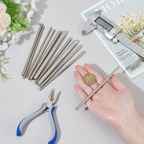 PH PandaHall 11pcs Mandrels for Jewelry Making 5 Sizes Carbon Steel Rod 5 Inch Long Hollow Round Tubing Straight Metal Tube for DIY Craft Wind Chime Wire Wrapping Forming Rings 3.5/4.2/5/7/9mm in Saudi Arabia