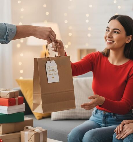 50 قطعة من علامات الشكر، مقاس 3 × 2 بوصة، علامات شكر حلوة مع سلسلة من جلد البقر الأبيض وحقيبة هدايا ورقية لحفلات استقبال المولود الجديد وحفلات الزفاف وأعياد الميلاد والذكرى السنوية in Kuwait