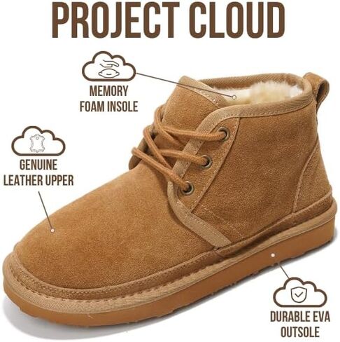 أحذية الكاحل من Project Cloud للنساء - أحذية منزلية من الجلد الطبيعي بنسبة 100% للنساء، أحذية نسائية من الإسفنج الذكي أحذية منصة غير قابلة للانزلاق - أحذية من الفرو وأحذية خريفية للنساء 2024 (Julee) in Kuwait