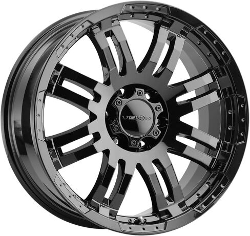 Vision 375 Warrior 17x8.5 6x135 +25 ملم حافة عجلة سوداء لامعة مقاس 17 بوصة in Saudi Arabia