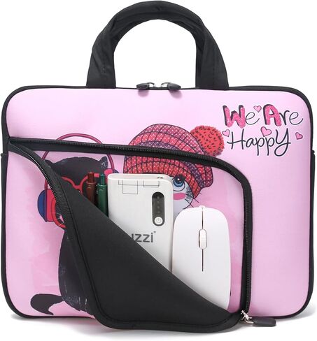 15 15.4 15.6 inch Laptop Handle Bag Computer Protect Notebook Sleeve Neoprene Cover Soft Carrying Case with Extra Pockets in Saudi Arabia