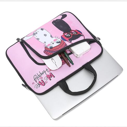 15 15.4 15.6 inch Laptop Handle Bag Computer Protect Notebook Sleeve Neoprene Cover Soft Carrying Case with Extra Pockets in Saudi Arabia