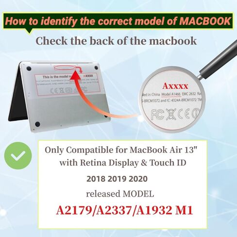Laptop Shell Compatible with MacBook Air 13 Inch Case M1 Chip 2021-2018 Model A1932 A2179 A2337, Plastic Computer Cover and Keyboard Flim for New Version Air 13.3 Inch, Rocket in Saudi Arabia