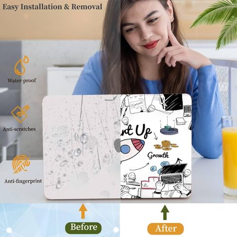 Laptop Shell Compatible with MacBook Air 13 Inch Case M1 Chip 2021-2018 Model A1932 A2179 A2337, Plastic Computer Cover and Keyboard Flim for New Version Air 13.3 Inch, Rocket in Saudi Arabia