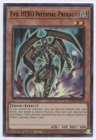 Evil Hero Infernal Prodigy (Red) - LDS3-EN024 - Ultra Rare - 1st Edition in Saudi Arabia