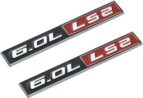 2X أسود أحمر 6.0L Ls2 لاصق شعار اليورو ملصق لاصق لامع شارة الحاجز الباب الجذع (أسود أحمر) in Saudi Arabia