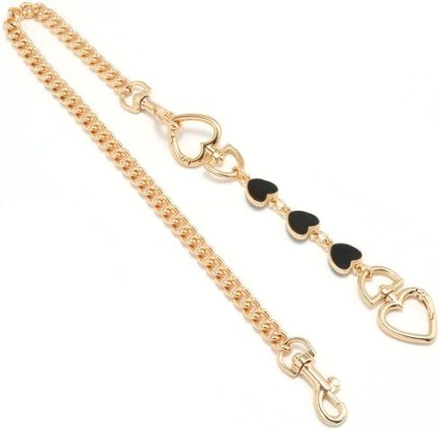 2Pcs Heart and Moon Bag Extender Chains, Gold Purse Strap Extenders for Handbags, Black Purse Accessories, Bag Charms, and Purse Making Supplies in Saudi Arabia