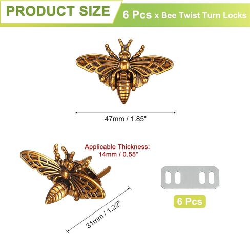 مشبك قفل دوار من uxcell Bee، قفل من سبائك الزنك، مشابك تثبيت ومحفظة ملتوية، مشبك لصنع حقيبة اليد الجلدية in Saudi Arabia