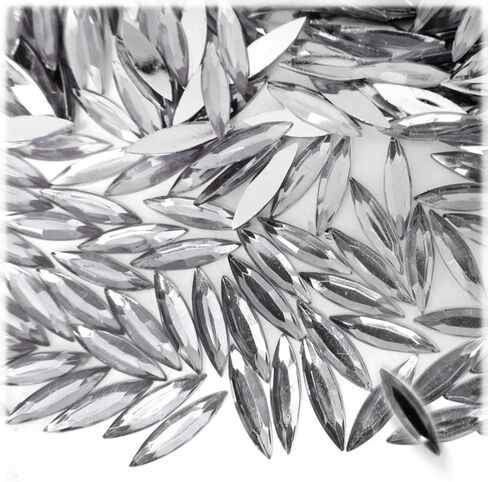 The Crafts Outlet 144pc Rhinestones Eye Shaped (Navette) 4x15mm Flatback Crystal Clear CLR in Saudi Arabia