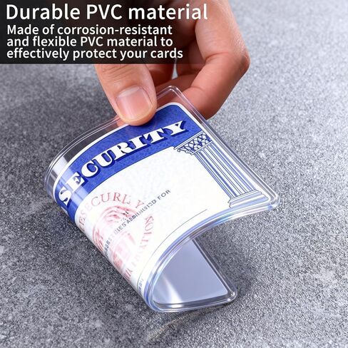 20 Pcs PVC Card Sleeves Holders, Waterproof Clear Social Security Card Protector Sleeves for Credit Cards Driver's License Insurance ID Protections in Saudi Arabia
