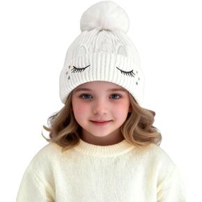 طفل الفتيات الفتيان الشتاء حجر الراين قبعة صغيرة قبعة الكروشيه محبوك مع فو الفراء بوم بوم قبعة الجمجمة متماسكة in Kuwait