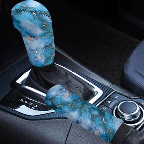 غطاء مقبض ناقل الحركة للسيارة مطبوع عليه بقرة وأغطية فرامل اليد غطاء مقبض ناقل الحركة العالمي ديكور داخلي للسيارات مناسب لمعظم السيارات، سيارات الدفع الرباعي in Kuwait