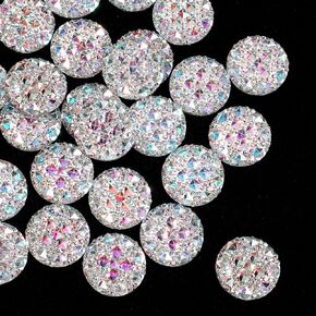 30 PCS 20mm Rhinestone Embellishments Flatback, Flatback Rhinestones for Jewelry Making, Resin Diamond Ornaments Large Gems for DIY Jewelry Crafting in Kuwait