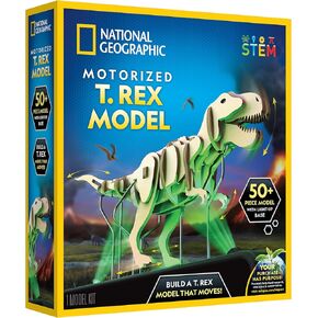 National Geographic Motorized Shark 3D Puzzle - 45-Piece 3D Wood Model Kit with Light-Up Motorized Display Base with 8 Light Settings, 3D Puzzles for Kids, Wooden Animal Puzzle, Shark Toy in Kuwait