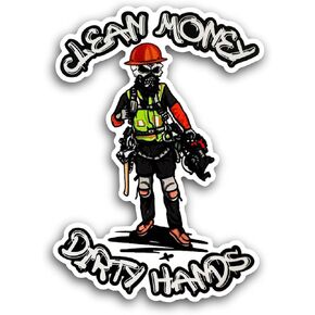 قطعتان (قطعتان) ملصق Clean Money Dirty Hands مقاس 3 بوصات و5 بوصات، ملصقات فينيل مقاومة للماء للعديد من الأغراض مثل السيارات والشاحنات وأجهزة الكمبيوتر المحمولة والهواتف والنوافذ والمزيد in Kuwait