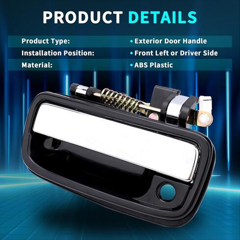 مقبض الباب الجانبي للسائق الأيسر الخارجي من IRONTEK لسيارة Toyota Tacoma 1995-2004، يناسب 1995-2004 Toyota Tacoma استبدال مقبض الباب الخارجي للسائقين الأماميين in Kuwait