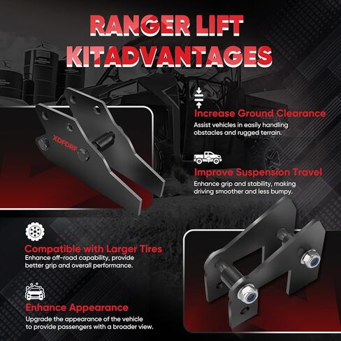 طقم رفع UTV Ranger باللون الأسود، طقم رفع بقوس أمامي وخلفي مقاس 3 بوصات مناسب لـ 2013-2022 Polaris Ranger بالحجم الكامل 570/XP 570/XP 900/XP 1000/1000 ديزل in Kuwait