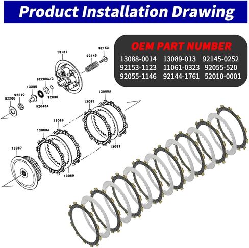 طقم القابض وألواح فولاذية الاحتكاك مع حشية ونوابض شديدة التحمل لـ Kawasaki KX250F (2004-2008)، سوزوكي RMZ250 (2004-2006)، KX 250F RMZ 250 فلتر زيت in Saudi Arabia