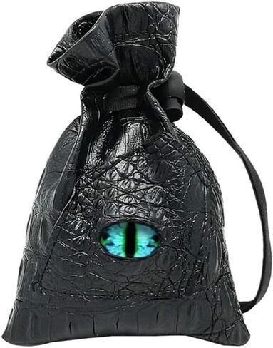 الرباط النرد حقيبة بولي Leather الجلود DND النرد الحقيبة التارو أوراكل بطاقات حقيبة التخزين عملات هدية مجوهرات اكسسوارات-العين الحمراء in Saudi Arabia