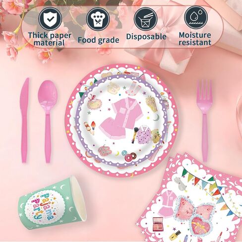 Teal Birthday Party Plates And Napkins Teal Gradient Purple Paper Plate With Rose Gold Border And Stripes Can Be Used As Disposable Party Decoration Supplies Turquoise Paper Plates Set For 24 Guests in Saudi Arabia