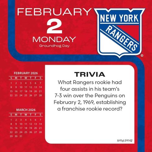 TURNER SPORTS New York Rangers 2026 Box Calendar (26998053088) in Saudi Arabia