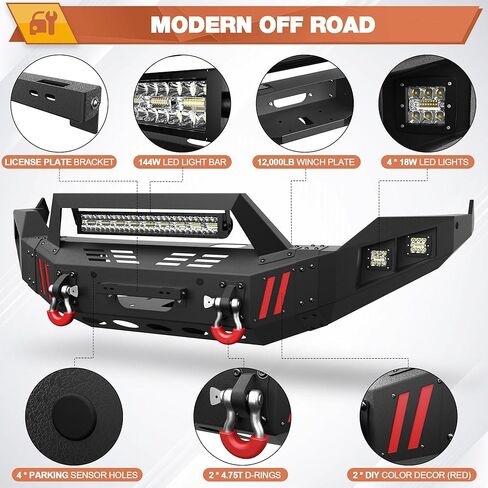 لمصدات رام 1500 2019-2024 (باستثناء الكلاسيكية)، مجموعة المصد الأمامي والخلفي الفولاذي in Kuwait