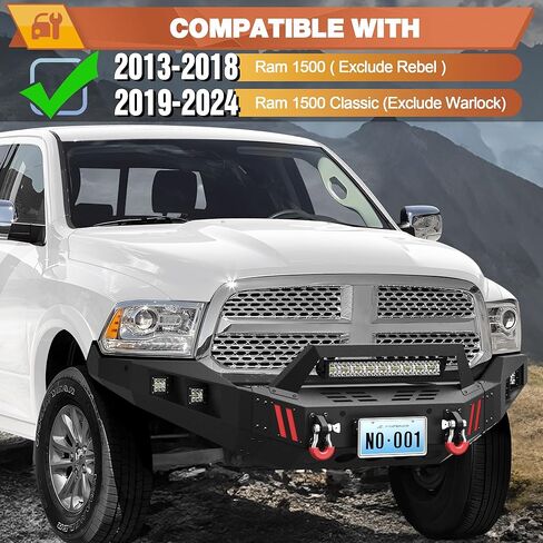 لمصدات رام 1500 2019-2024 (باستثناء الكلاسيكية)، مجموعة المصد الأمامي والخلفي الفولاذي in Kuwait