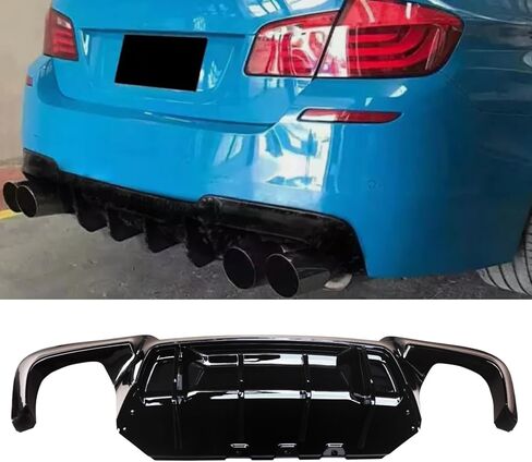 المصد الخلفي الناشر الفاصل الشفاه يناسب 2011 2012 2013 2014 2015 2016 BMW 5 Series M5 F10 M Sport Bumper Quad Exhaust Tips المصد الخلفي الذقن الناشر الشفاه المفسد الفاصل لمعان أسود ABS in Saudi Arabia