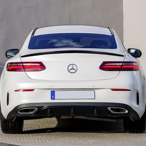 W-POWER, Rear Lift Gate Trunk Spoiler Wing Compatible with 2018-2021 Mercedes-Benz E-Class W238 E300 E450 E400 Coupe, Rear Deck Trunk Lid Spoiler Wing, Real Carbon Fiber in Saudi Arabia