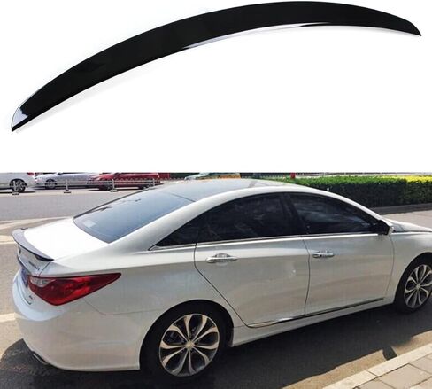 Sporty Painted Glossy Black Trunk Lid Spoiler Compatible for 2011-2014 8TH Gen Hyundai Sonata in Saudi Arabia