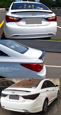 Sporty Painted Glossy Black Trunk Lid Spoiler Compatible for 2011-2014 8TH Gen Hyundai Sonata in Saudi Arabia