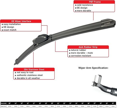 شفرة الممسحة الأمامية لسيارة M Mercedes-Benz S550 S600 2007-2013 27 بوصة 27 بوصة جودة ممتازة لجميع المواسم OE 2M بلاستيك in Kuwait