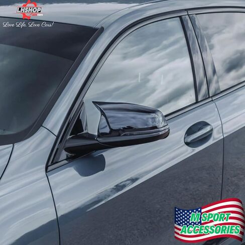 أغطية مرايا جانبية رياضية M لسيارة BMW 1/2 Series X1/X2/Z4 (F39)(F40)(F44)(F48)(G29) وتويوتا سوبرا A90 MK5 - أسود لامع، زوج واحد in Saudi Arabia