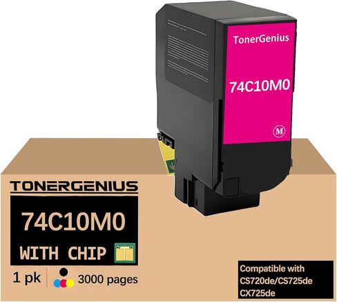 خراطيش الحبر الأسود CS720 CS725 74C10K0 متوافقة مع خراطيش الحبر Lexmark CS720de CS725de CX725de عبوة واحدة 74C10K0 in Kuwait