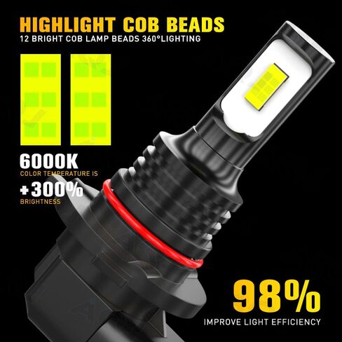 مجموعة لمبات الإضاءة LED Toyota Tundra 2000-2006، 4 قطع فائقة السطوع 6500K أبيض H4/9003 شعاع عالي منخفض و9005 مصابيح ضباب LED، Ip68، Plug-N-Play، مع مراوح in Kuwait