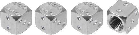 4 Pcs Decorative Tire Valve Stem Caps 12mm Tyre Valve Dust Covers for Most Cars Truck Silver Tone Aluminum Alloy in Saudi Arabia
