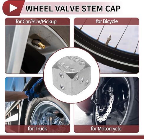 4 Pcs Decorative Tire Valve Stem Caps 12mm Tyre Valve Dust Covers for Most Cars Truck Silver Tone Aluminum Alloy in Saudi Arabia