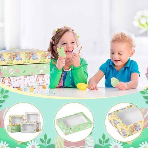 Tenare 48 Pcs Cookie Box with Window 12 x 8 x 2.5 Inch Macaron Bakery Boxes with Window Bakery Treat Boxes for Pastries Donut Pies Cakes Chocolate Strawberry Party Wedding Favor in Saudi Arabia