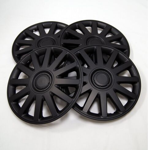 TuningPros WSC-610B16 - حزمة من 4 أغطية محورية - أغطية عجلات سوداء غير لامعة من النوع مقاس 16 بوصة (منبثقة) in Saudi Arabia