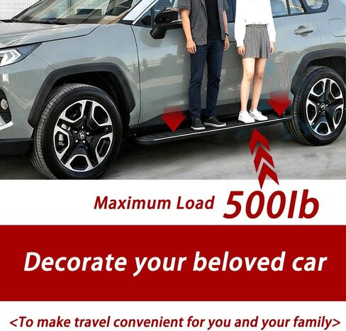 الأسهم الأمريكية 2 قطعة لوحة تشغيل ثابتة تناسب RAV4 RAV-4 2019 2020 2021 2022 2023 2024 2025 سلالم جانبية، شريط جانبي، سبائك ألومنيوم، أسود غير لامع مع حروف in Saudi Arabia