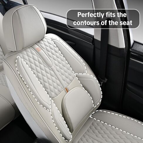 for Toyota Corolla 2000-2025 Car Seat Covers, Middle Gray Car Seat Covers, PU Leather, 5 Piece Full Set, with Lumbar Support, Waterproof, Beautify Interior in Saudi Arabia