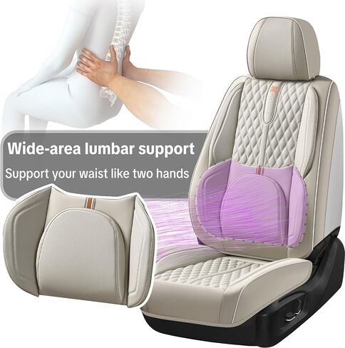 for Toyota Corolla 2000-2025 Car Seat Covers, Middle Gray Car Seat Covers, PU Leather, 5 Piece Full Set, with Lumbar Support, Waterproof, Beautify Interior in Saudi Arabia
