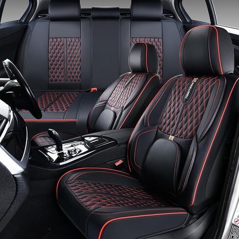 for Toyota Corolla 2000-2025 Car Seat Covers, Middle Gray Car Seat Covers, PU Leather, 5 Piece Full Set, with Lumbar Support, Waterproof, Beautify Interior in Saudi Arabia