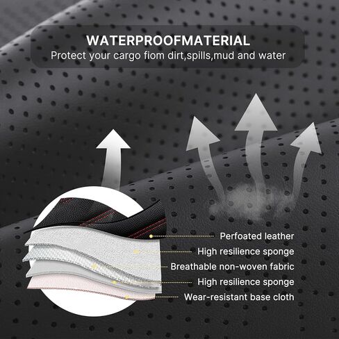 Luxury Custom Fit PU Leather Seat Covers for Ford F150, Tesla, Toyota, and SUVs – Waterproof Full Set, Airbag Compatible, 360° Wrap Design in Saudi Arabia